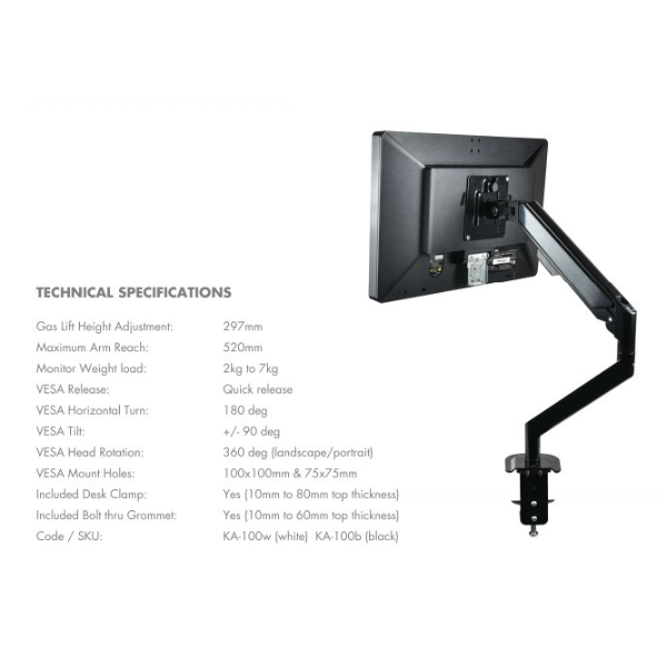 Kinect Activate Single Monitor Arm - Ergoport